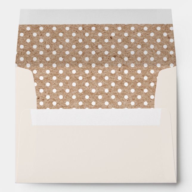Polka Dot Pattern Kraft Paper Bridal Shower  Envelopes (Back (Bottom))