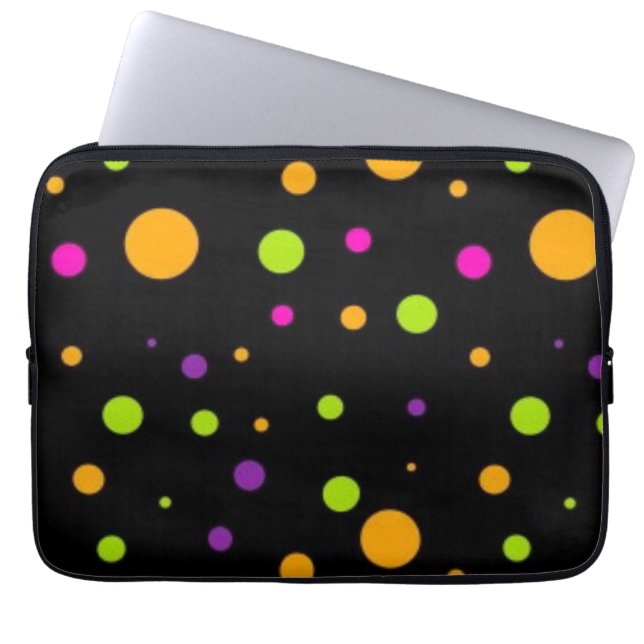 Polka dot pattern laptop sleeve (Front)
