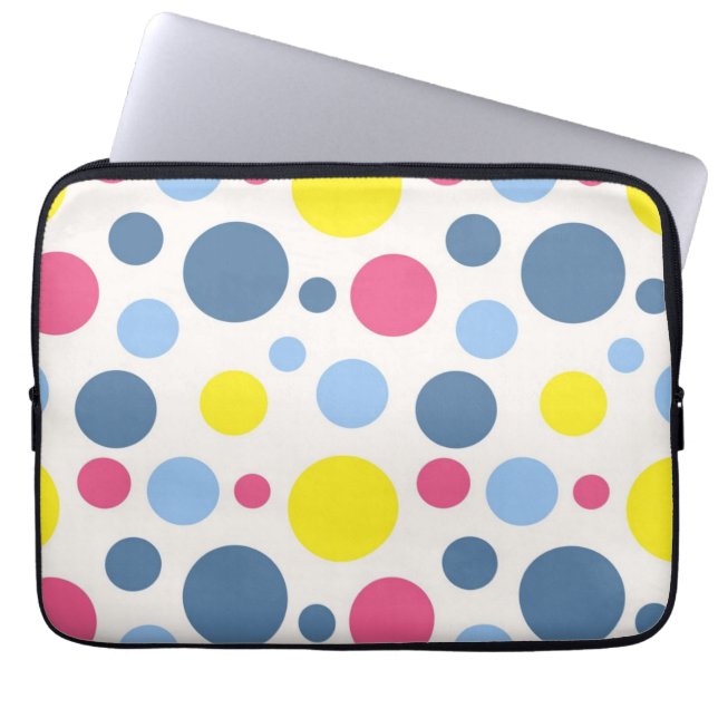 Polka dot pattern laptop sleeve (Front)