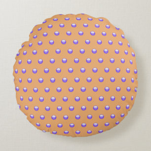 Polka Dot Pattern Modern Blue and Peach Nursery Round Cushion