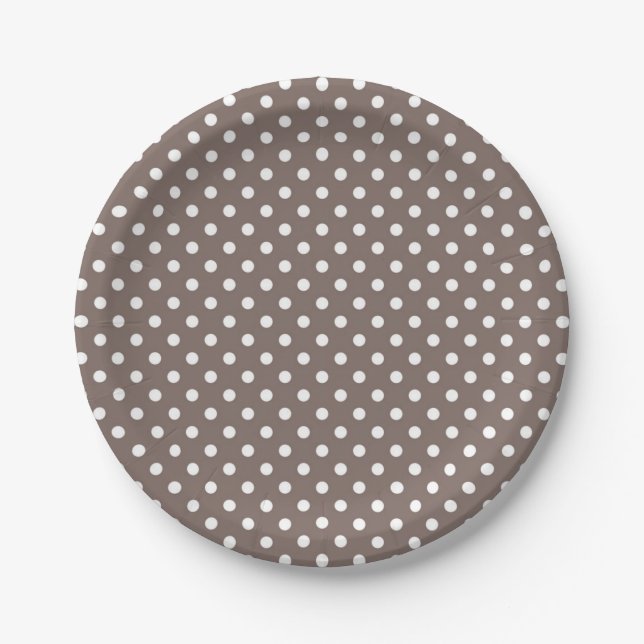 Polka dot pattern paper plate (Front)