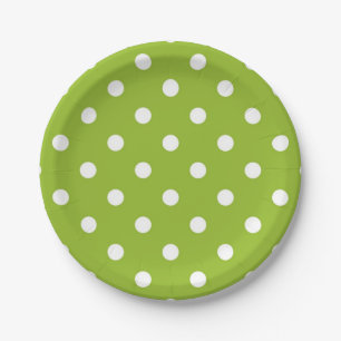 Polka dot pattern paper plate