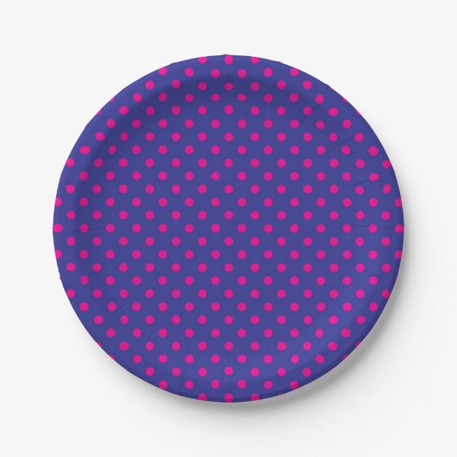 Polka dot pattern paper plate (Front)