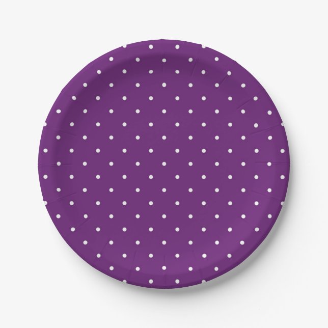 Polka dot pattern paper plate (Front)