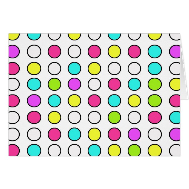 Polka Dot Pattern Pink Teal Lime Green Yellow (Front Horizontal)