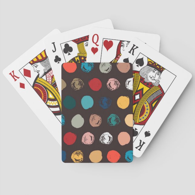 Polka dot pattern playing cards (Back)