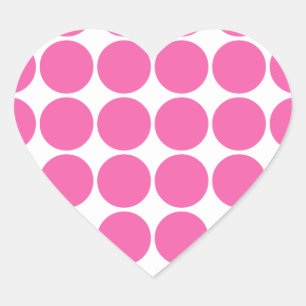 Polka Dot Pattern Print Design Hot Pink Polka Dots Heart Sticker