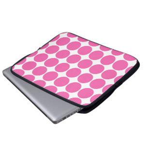 Polka Dot Pattern Print Design Hot Pink Polka Dots Laptop Sleeve
