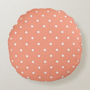 Polka dot pattern round cushion