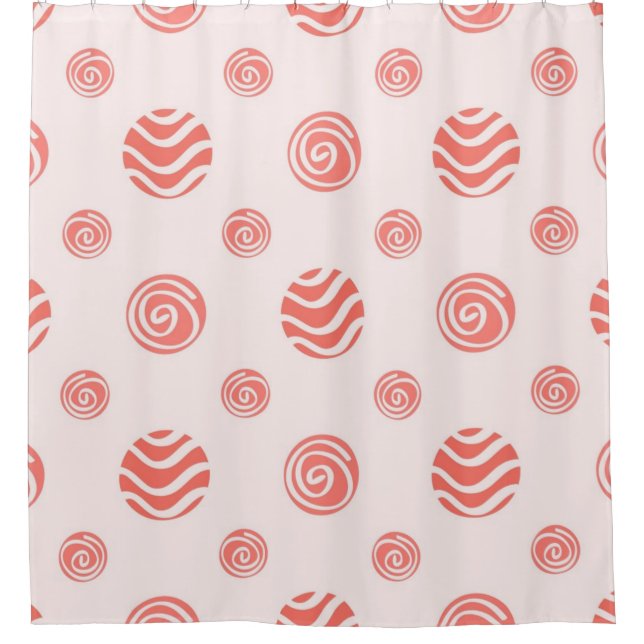 Polka dot pattern shower curtain (Front)