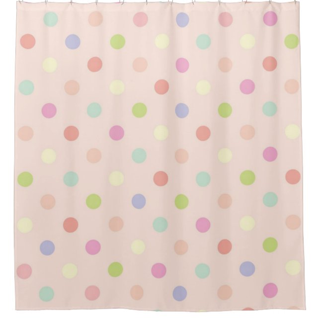 Polka dot pattern shower curtain (Front)