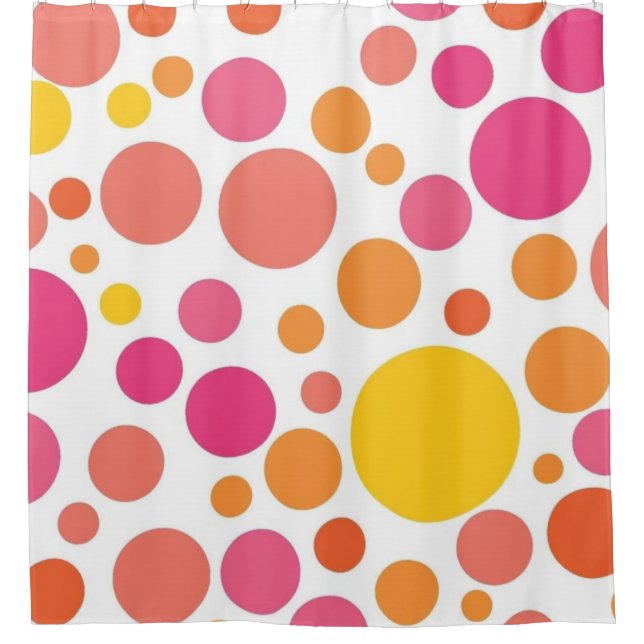 Polka dot pattern shower curtain (Front)