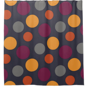 Polka dot pattern shower curtain