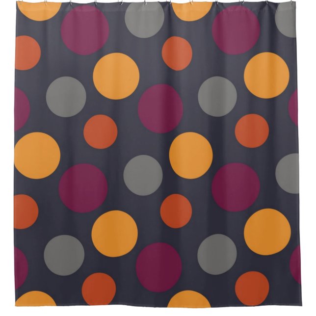 Polka dot pattern shower curtain (Front)