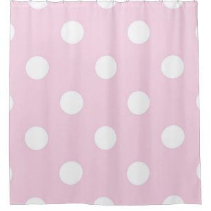 Polka dot pattern shower curtain
