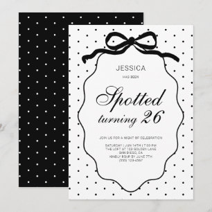 Polka Dot Pattern Spotted Turning Birthday Party Invitation