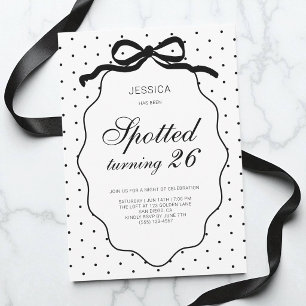 Polka Dot Pattern Spotted Turning Birthday Party Invitation