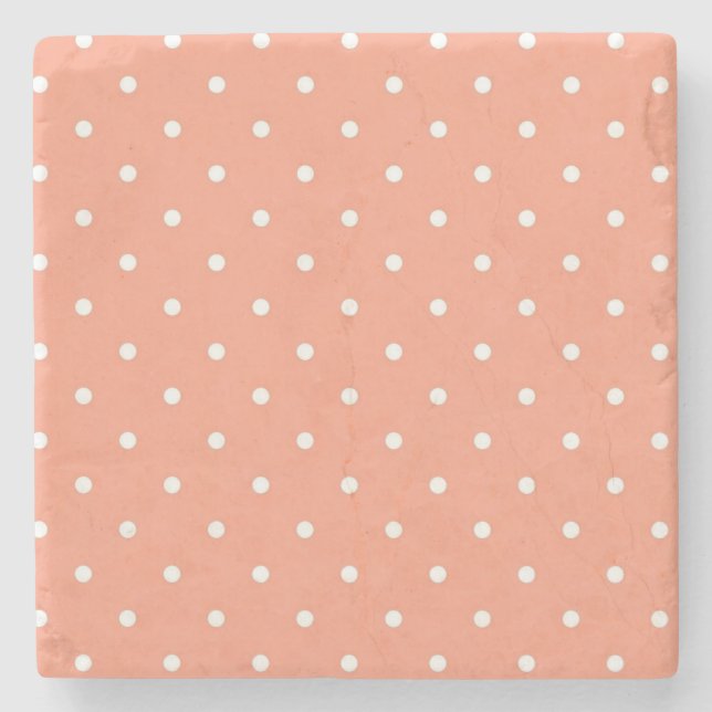Polka dot pattern stone coaster (Front)