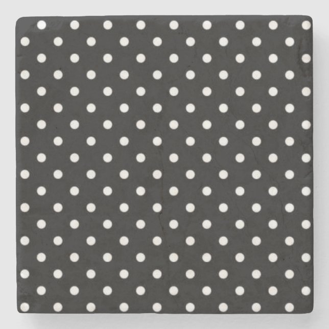 Polka dot pattern stone coaster (Front)