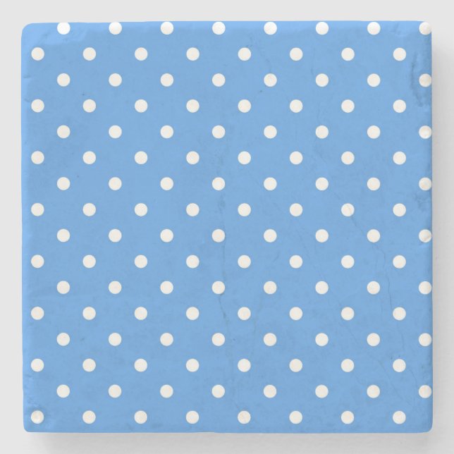 Polka dot pattern stone coaster (Front)