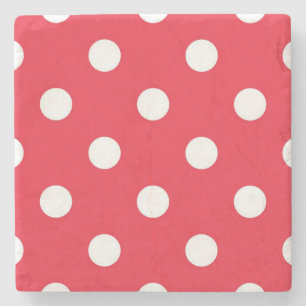 Polka dot pattern stone coaster