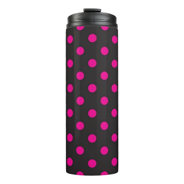 Polka dot pattern thermal tumbler (Front)