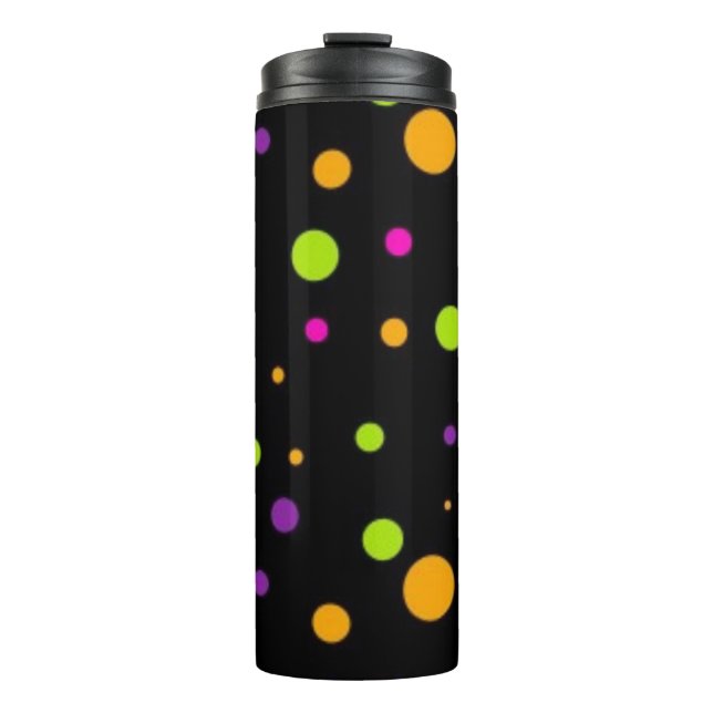 Polka dot pattern thermal tumbler (Front)