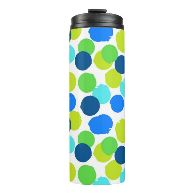 Polka dot pattern thermal tumbler (Front)