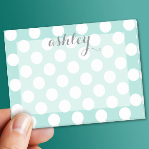 Polka Dot Pattern with Custom Name Post-it Notes