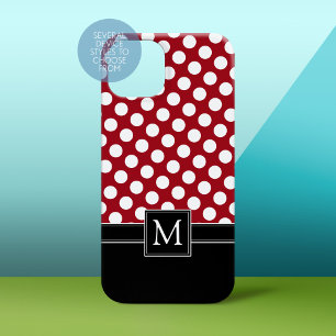 Polka Dot Pattern with Monogram Case-Mate iPhone 14 Case