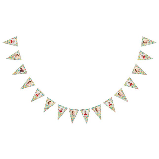Polka Dot Patterned Bunting with Photos Bunting (All)