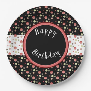 Polka Dot Patterned Paper Plate