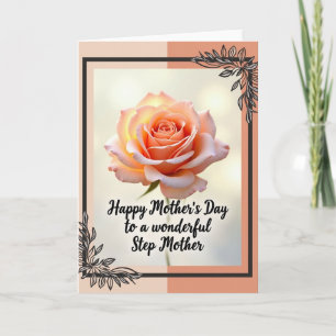Polka Dot Peach Rose Bloom Card