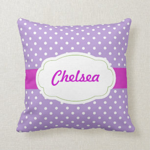 Polka Dot Personalised Throw Pillow