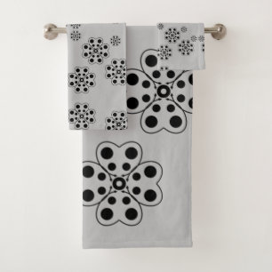 Polka Dot Petals Pattern  Bath Towel Set