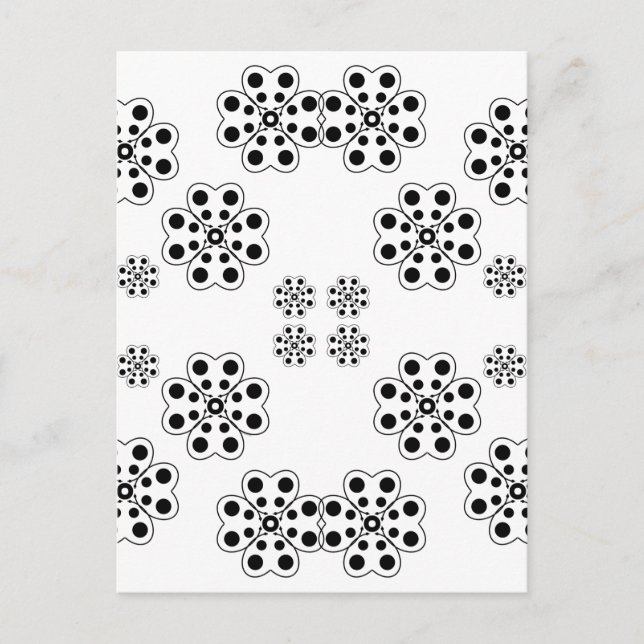 Polka Dot Petals Pattern  Postcard (Front)