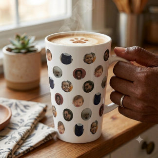 Polka Dot Photo Collage Latte Mug