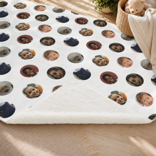 Polka Dot Photo Collage Sherpa Blanket