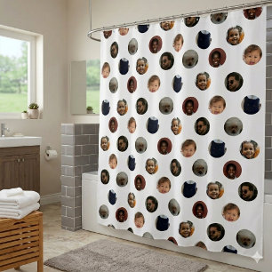 Polka Dot Photo Collage Shower Curtain
