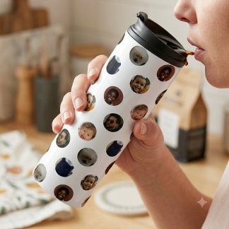 Polka Dot Photo Collage Thermal Tumbler