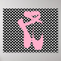 Polka Dot Pink Ballet Slippers Poster