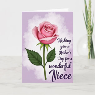 Polka Dot Pink Rose Card