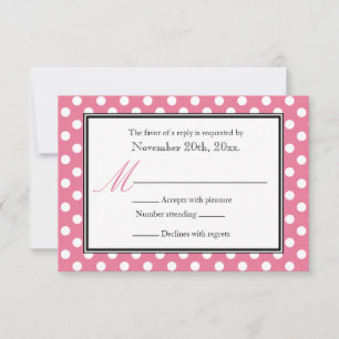 Polka Dot Pink & White RSVP Reply Cards
