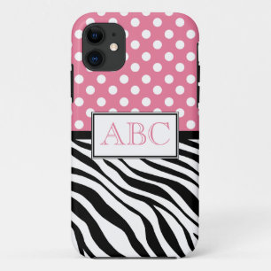 Polka Dot Pink & Zebra Print iPhone 5 Case