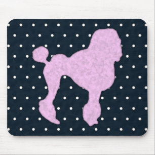 Polka Dot Poodle Mouse Pad
