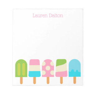 Polka Dot Popsicles Personalized Notepad
