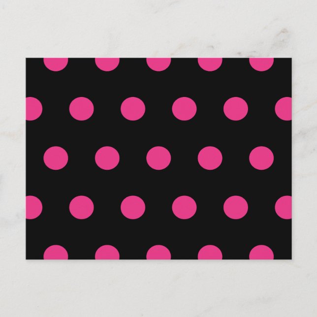 Polka Dot Postcard (Black & Neon Pink) (Front)