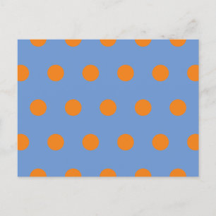 Polka Dot Postcard (Denim Blue & Orange)