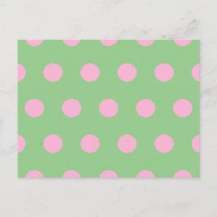 Polka Dot Postcard (Sage Green & Pastel Pink)