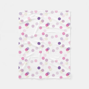 POLKA DOT pretty pattern pink purple girl nursery Fleece Blanket